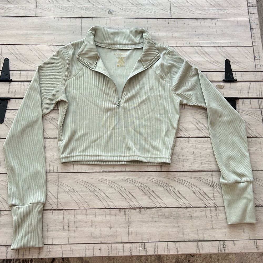 Quarter zip crop top